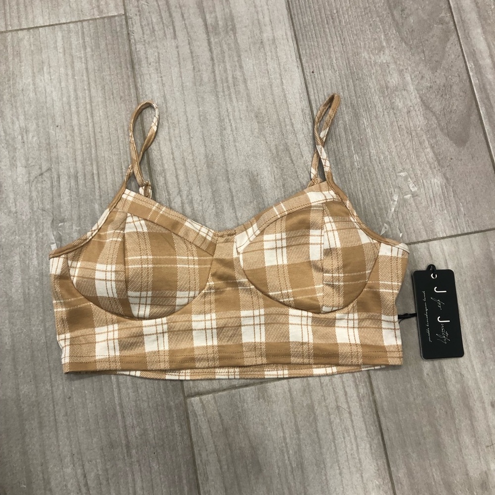 NWT J for Justify Tan color crop top